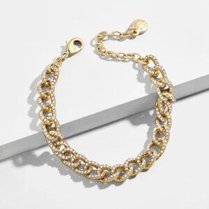 NWT Baublebar Nererida Gold & Crystal Pave Linked Bracelet